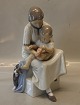 Klosterkælderen presents: Large B&G 1829 Mother with Baby 31 cm & Cat B&G Porcelain