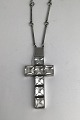 Danam Antik presents: Wiwen Nilsson Sterling Silver Necklace with Cross (Rock Crystal)