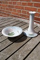 Antikkram presents: Beautiful and well-kept set bowl and candlestick with water lilies of Danish B&G porcelain