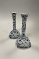 Danam Antik presents: Pair Royal Copenhagen Blue Fluted Full Lace with Gold Candlesticks No 1008