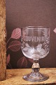K&Co. presents: Old French souvenir wine glass with engraved writing and decorations "Souvenir"