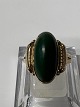 Antik Huset presents: 14 carat gold ladies ring with green jade.Ring size 55.
