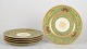 L'Art presents: Hutschenreuther, set of five large gilded dinner plates.
