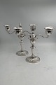 Danam Antik presents: Pair of Toxværd Sterling Silver 3 armed Candlestick