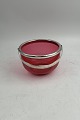 Danam Antik presents: Antique Rubin Red / Rashberry Red Sugar Bowl with Silver Plate mounting