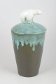 L'Art presents: Åke Holm for Höganäs, unique lidded jar with polar bear.