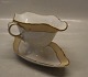 Klosterkælderen presents: 1650-688 Oval gravy boat on fixed stand with handle 25 x 10.5 cm Curved #788 beige ...