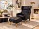 MR Retro Design presents: Exclusive Mogens Hansen MH195 wingback chair with footstool – Premium leather. ...