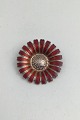 Danam Antik presents: Bernhard Hertz Sterling Silver Marguerit Daisy Brooch (Red)