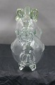 Swedish Schnapps dog without stopper in clear glass with green shades