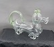 Swedish Schnapps dog without stopper in clear glass with green shades