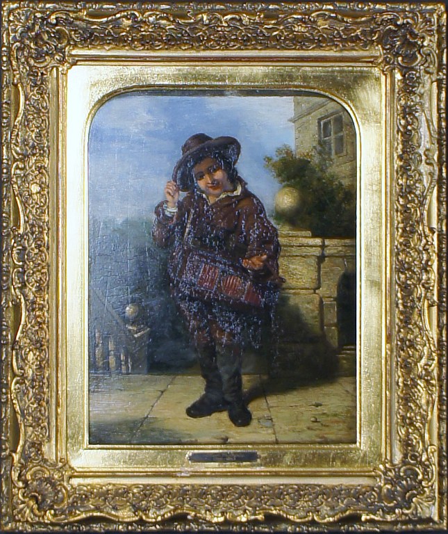 William MULREADY (1786-1863) engelsk maler. Olie på træ. Ung gøgler.