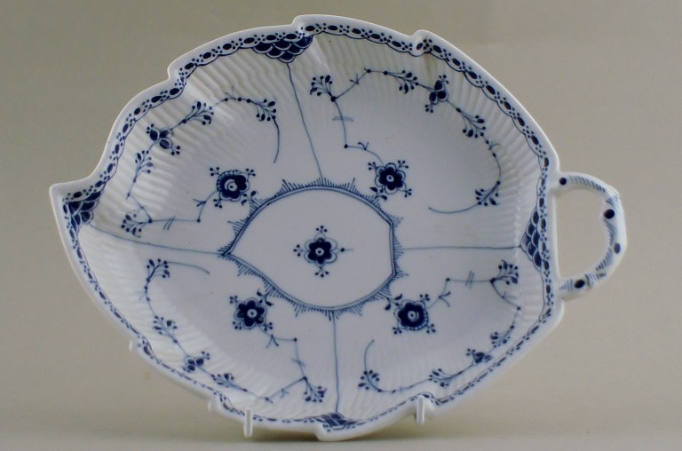 Large Royal Copenhagen blue fluted half lace dish.
