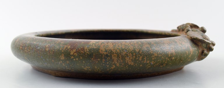 Arne Bang. Ceramic dish. Stamped AB 1.
