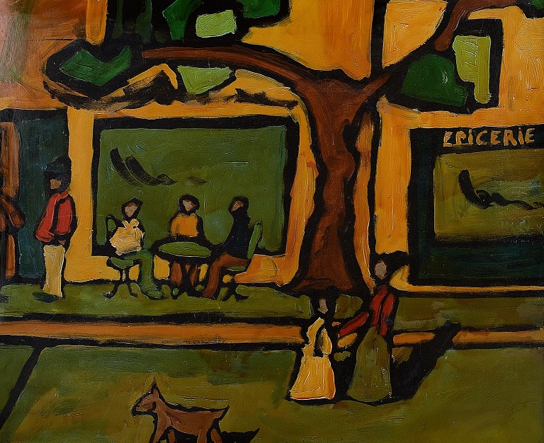 Ubekendt fransk kunstner, ca. 1920. Caféscene. 
