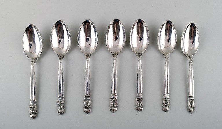 1 Georg Jensen sterling silver Acorn spoons. Flatware, Vintage spoons in Acorn, 
dinner spoon.