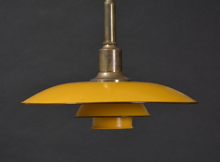 Poul Henningsen for Louis Poulsen PH 3½ / 2 pendant lamp with brass and metal 
socket, signed PH-2 Patented.