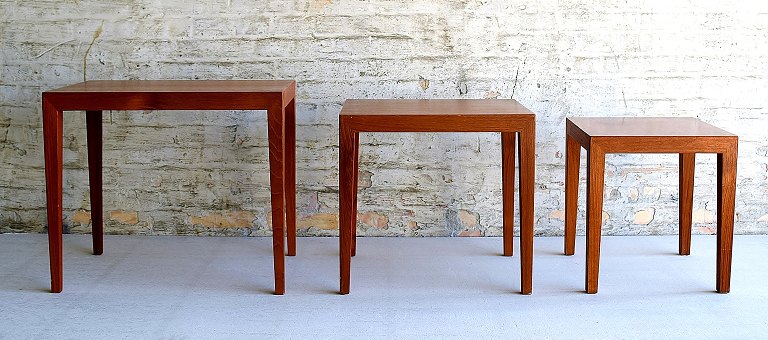 Severin Hansen Jr.: Three teak nesting tables. 
