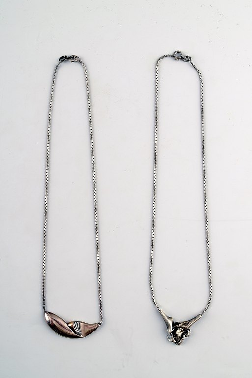 N.E. From, 2 necklaces, sterling silver.
