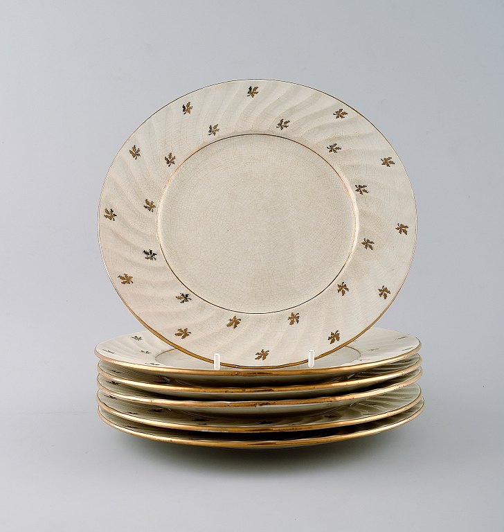 Gefle, Gyllen, 6 plates in earthenware.
