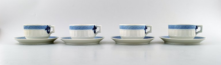Royal Copenhagen Blue Fan, 4 sets of tea cups.
