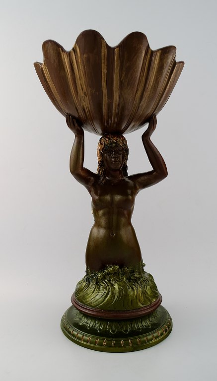 Søholm, Bornholm, large and early compote in the form of a mermaid holding a 
seashell.