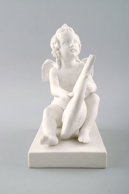 Antique Royal Copenhagen biscuit figure. Cupid, angel.