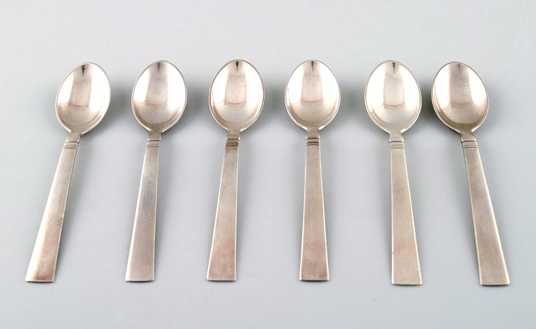 Georg Jensen Sterling Silver Block / Acadia.
6 tea spoons.