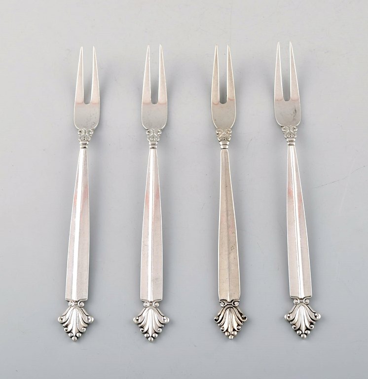 Georg Jensen Sterling Silver Acanthus, 4 serving fork.
