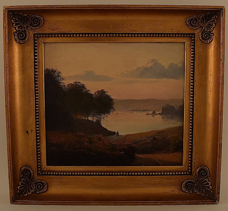 ANDERSEN-LUNDBY Anders, 1841-1923.
Danish landscape.
Oil on wood.