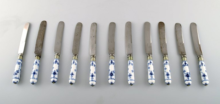 Musselmalet Riflet, 6 knive fra Royal Copenhagen/Raadvad.