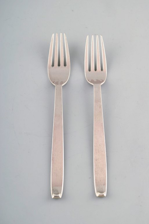 Evald Nielsen no. 29. 2 dinner forks in 830 silver. 1930s.
