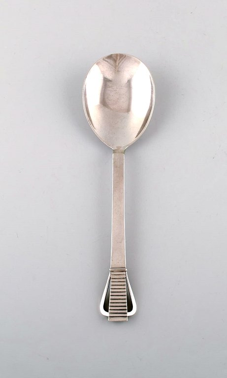 Georg Jensen Parallel. Large serving spoon in sterling silver. 1933-1944. 2 
pieces in stock.