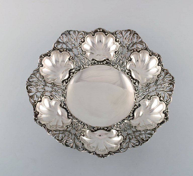 Large pierced silver bowl with foliage. 1930