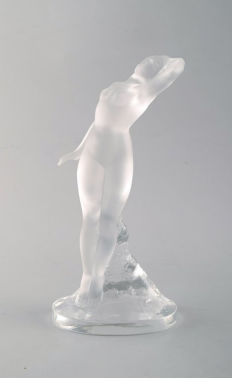 Lalique. Figure of naked woman in clear art glass. 1960