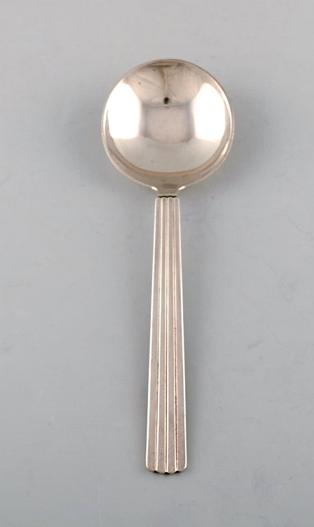 Georg Jensen Sterling Silver Bernadotte large boullion spoon. Three pieces in 
stock.