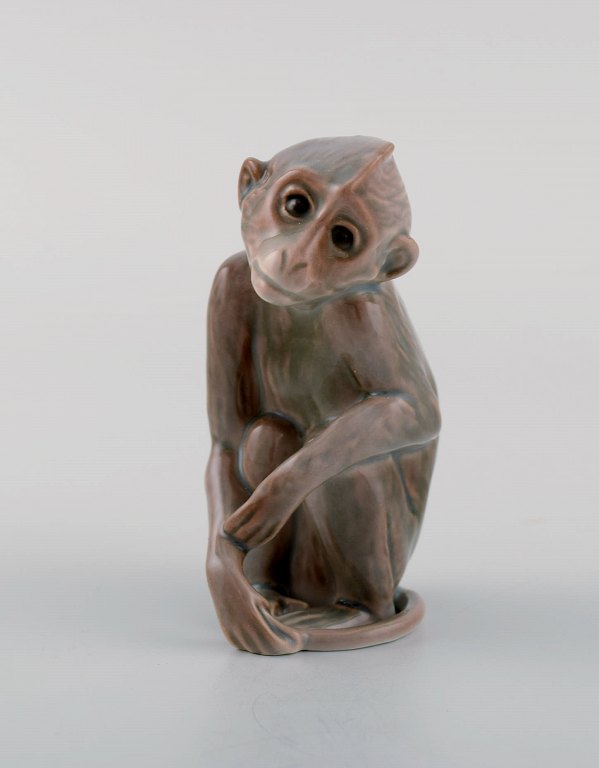 Ingeborg Plockross Irminger (1872-1962) for Bing & Grondahl. porcelain figurine. 
Monkey. Mid-20th century. Model Number: 1667.
