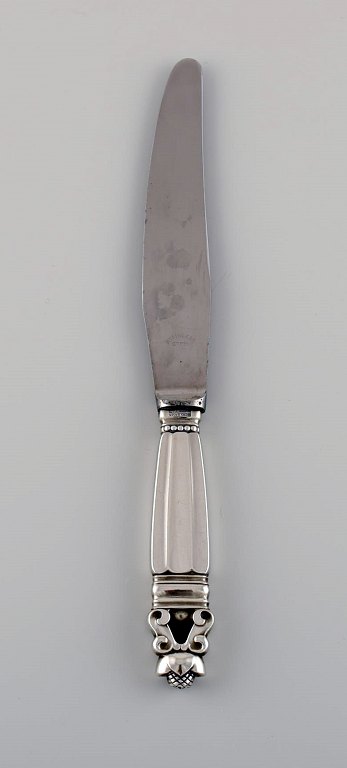 Georg Jensen Konge middagskniv i sterlingsølv og rustfrit stål. 
