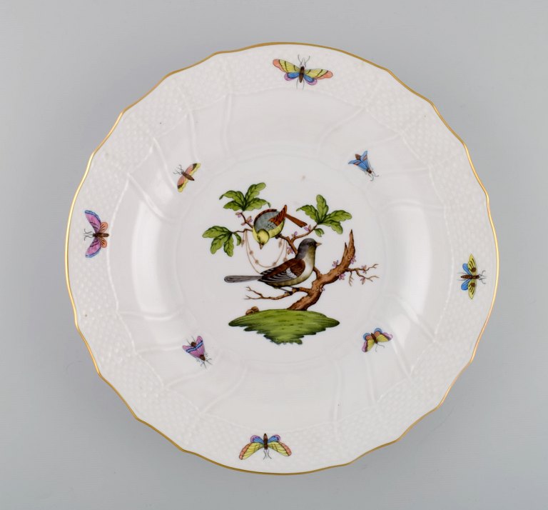 Herend Rothschild Bird middagstallerken i håndmalet porcelæn. Midt 1900-tallet.

