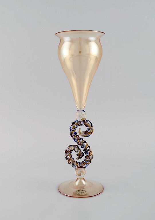 Sjældent Murano glas / vase i mundblæst kunstglas. 1960/70