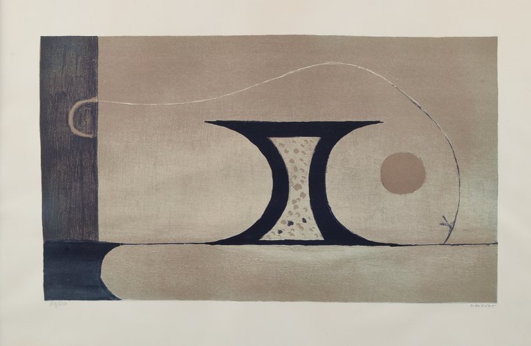Jean Piaubert (1900-2002), French artist, color lithograph, abstract 
composition, numbered 80/150, signed in pencil.