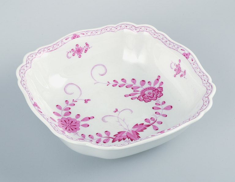 Meissen, Germany, Pink Indian, square bowl.