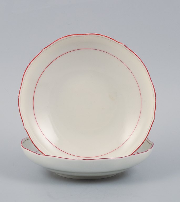 Meissen, Germany. Two small bowls with orange-red decoration.