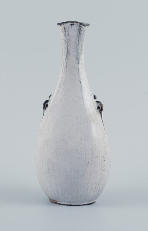 Svend Hammershøi (1873-1948) for Kähler. Vase in glazed stoneware.
Beautiful grey-black double glaze.
