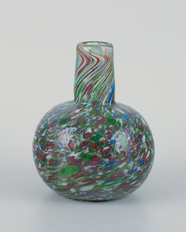 Murano, Italy, Millefiori, mouth-blown art glass vase.