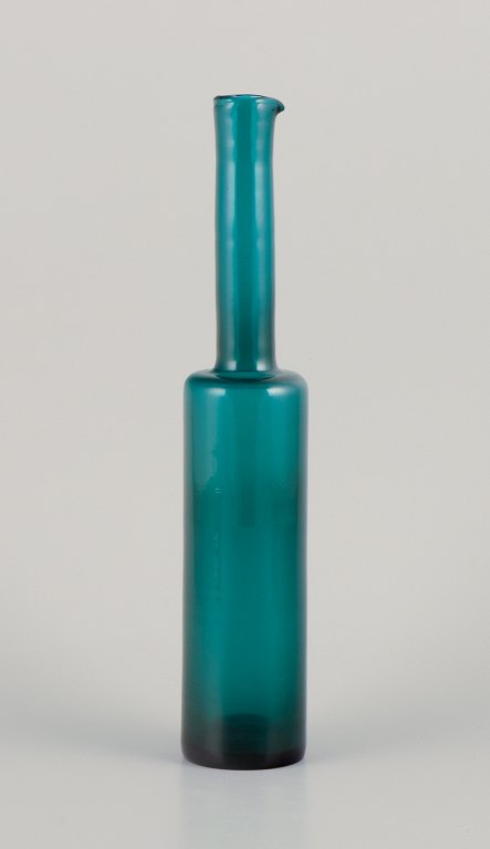 Nanny Still (1926-2009) for Riihimäen Lasi, Finland. 
Vase/bottle in turquoise mouth-blown art glass.