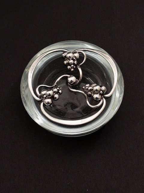 Glas skål med sterling sølv drue montering