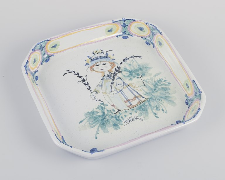 Bjørn Wiinblad for Det Blå Hus.
Unique octagonal ceramic bowl/wall relief.