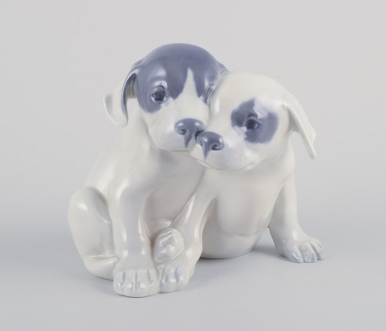 Royal Copenhagen, porcelain figurine of two Pointer puppies.