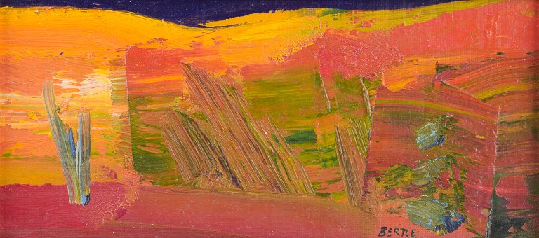 Lars Bertle, Swedish artist.
Oil on board.
Abstract composition.